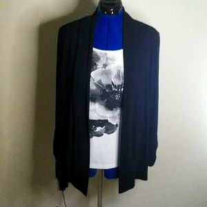 Black and white floral print. Top and cardigan in one.